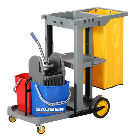 Carro Porta Utiles pro con carro estrujador doble - Sauber